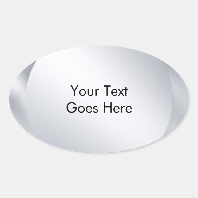 Sticker Ovale Personnaliser Ajouter votre texte Aspect métallisé (Devant)