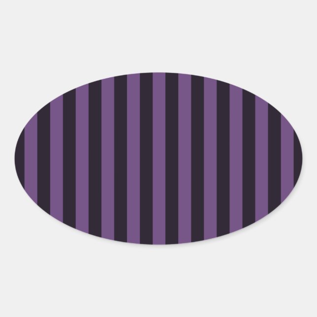 Sticker Ovale Personnaliser des rayures verticales violettes ! (Devant)
