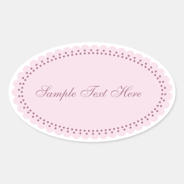 Sticker Ovale Personnaliser la beauté élégante rose oval (Devant)