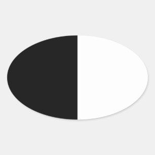 Sticker Ovale Personnaliser moyenne noire et blanche