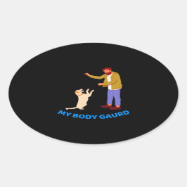 Sticker Ovale " Pet Jouant Bond "