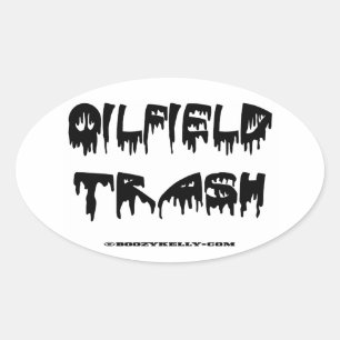 Sticker Ovale Pétrole, Col roulé, Huile, Forage, Pétrole, Gaz