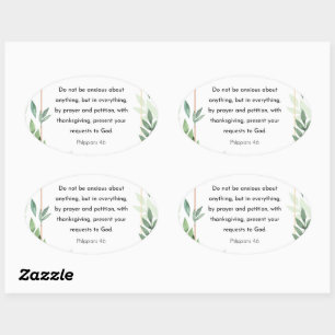 Sticker Ovale Philippiens 4:6, Verse de la Bible