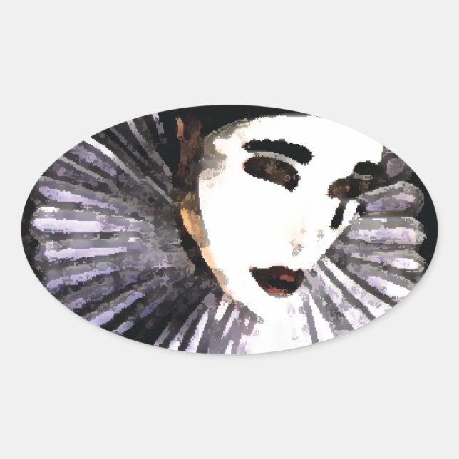 Sticker Ovale Pierrot (Devant)