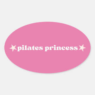 Sticker Ovale Pilates Princess Pink Heart Design