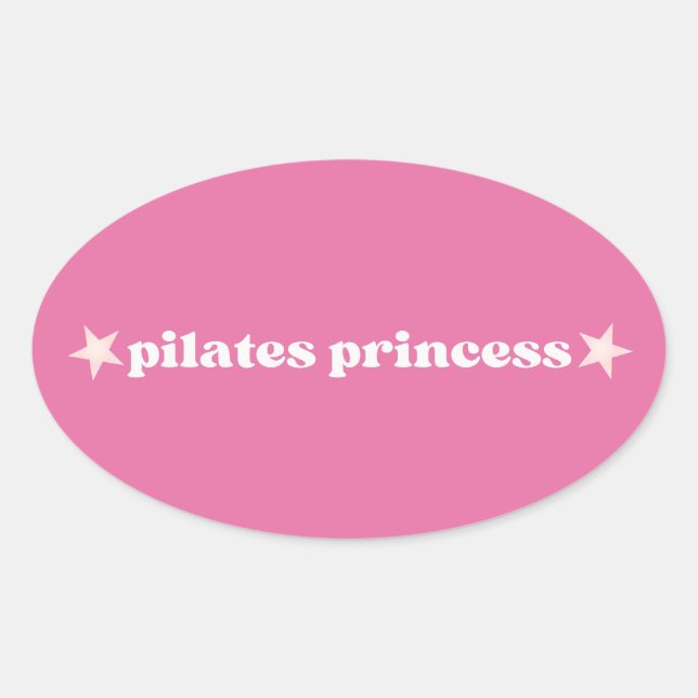 Sticker Ovale Pilates Princess Pink Heart Design (Devant)