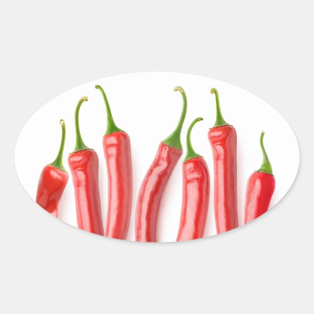 Sticker Ovale Piments rouges (Devant)