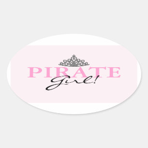Sticker Ovale Pirate Girl !