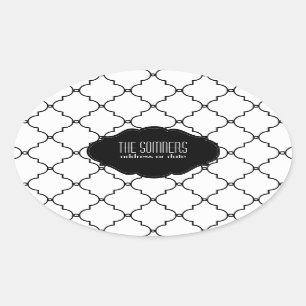 Sticker Ovale PixDezines do-it-yourself couleurs, treillis maroc