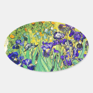 Sticker Ovale PixDezines van gogh iris/st. remy