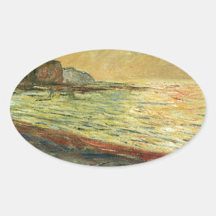 Sticker Ovale Plage de Monet à Pourville