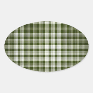 Sticker Ovale Plaid vert foncé