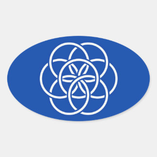 Sticker Ovale Planet earth flag