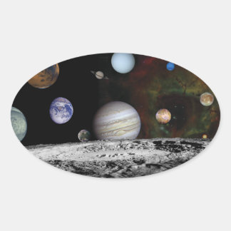 Sticker Ovale Planets du système solaire