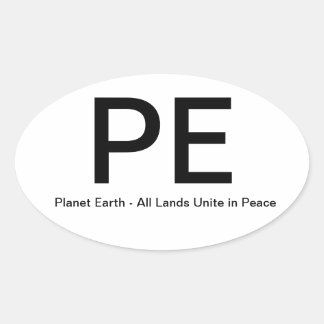 Sticker Ovale PlanetTerre-ToutesTerresUniteinPaix