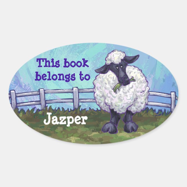 Sticker Ovale Plaque d'enregistrement des moutons (Devant)