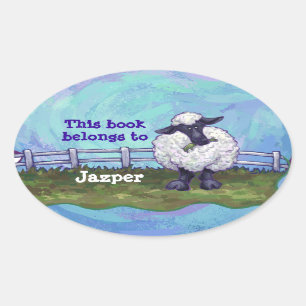 Sticker Ovale Plaque d'enregistrement des moutons