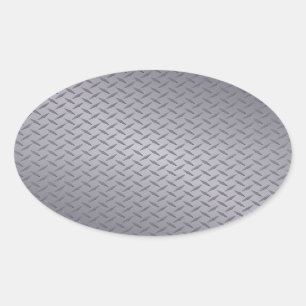 Sticker Ovale Plaque diamant gris acier