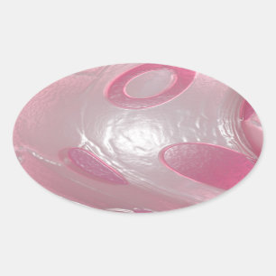 Sticker Ovale plastique rose