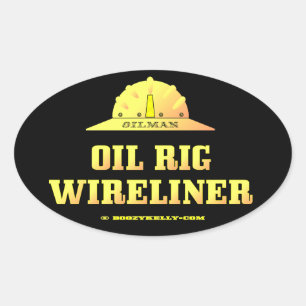 Sticker Ovale Plate-forme pétrolière Wireliner, pétrole, gaz,