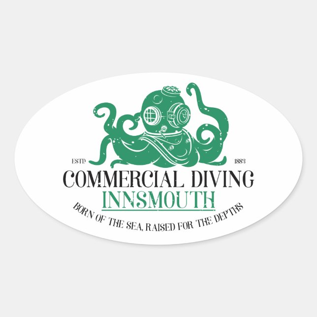 Sticker Ovale Plongée commerciale Innsmouth (Devant)