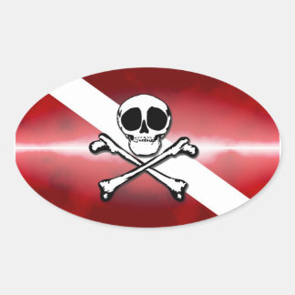 Sticker Ovale Plongeur gai