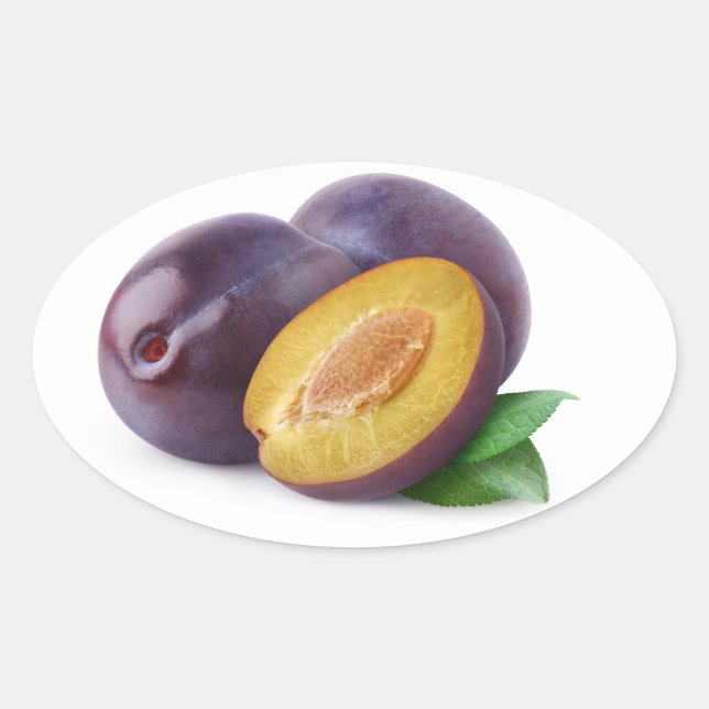 Sticker Ovale Plums bleus (Devant)