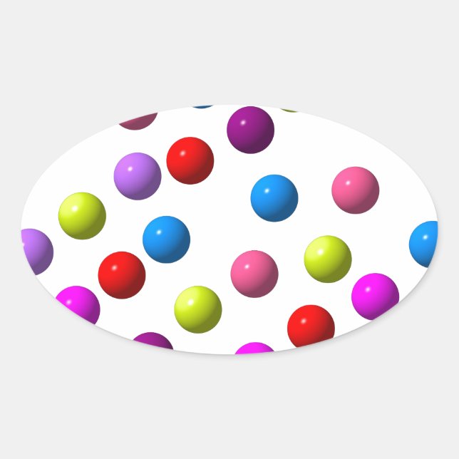 Sticker Ovale Points amusants (Devant)