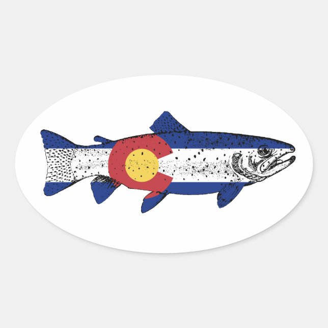 Sticker Ovale Poisson Colorado (Devant)
