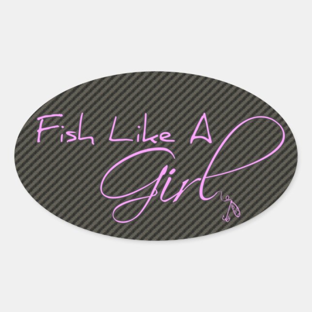 Sticker Ovale Poisson Comme Une Fille (Devant)