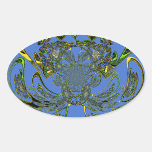 Sticker Ovale Poisson de plumes