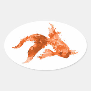 Sticker Ovale poisson doré