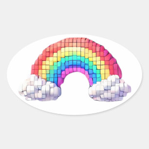 Sticker Ovale Pont Arc En Ciel Vers Les Rêves