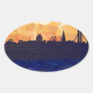 Sticker Ovale Pont de baie