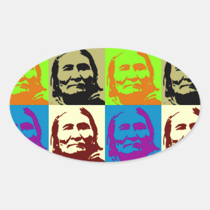 Sticker Ovale Pop Art Freedom Fighter Geronimo