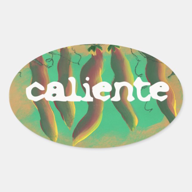 Sticker Ovale Popers de Caliente Chaud Jalapeno (Devant)