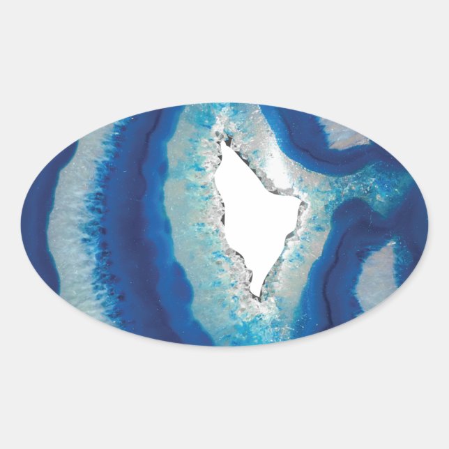 Sticker Ovale Porte bleue (Devant)