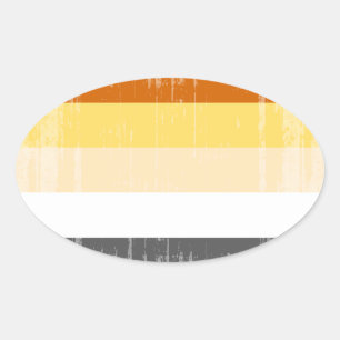 STICKER OVALE PORTEZ DES STRIPES DE FIERTÉ DÉTRESSER CONCEPTION