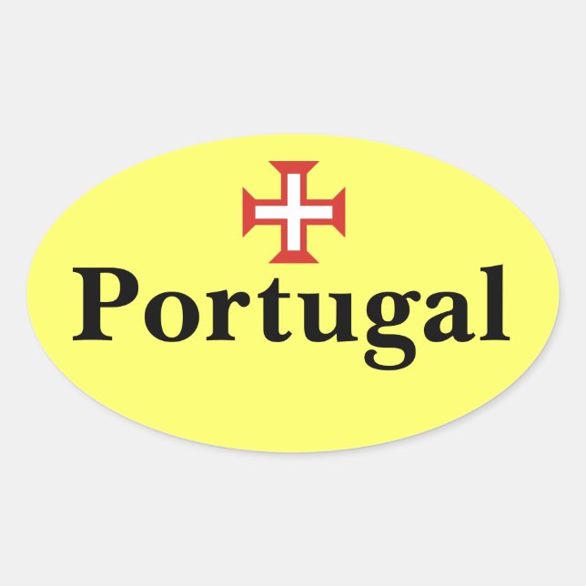 Sticker ovale Portugal* avec Croix portugaise (Devant)