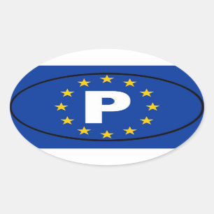 Sticker Ovale Portugal P Union européenne