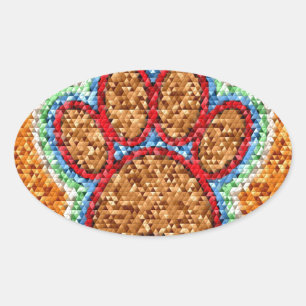 Sticker Ovale Pot de chien basse
