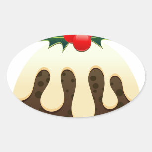 Sticker Ovale pouding de noël