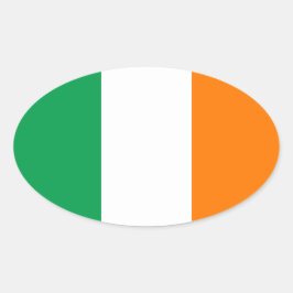 Sticker ovale pour drapeau d'Irlande