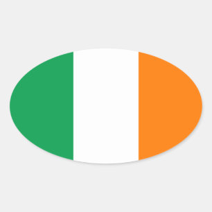 Sticker ovale pour drapeau d'Irlande