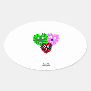 Sticker ovale pour le coeur Fuzzies