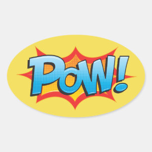 Sticker Ovale Pow comique !