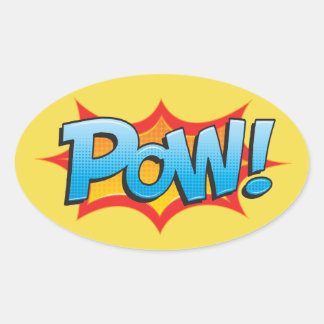 Sticker Ovale Pow comique !
