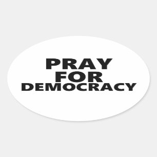 Sticker Ovale Priez Pour La Démocratie