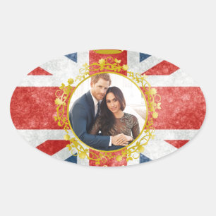 Sticker Ovale Prince Harry et Meghan Markle