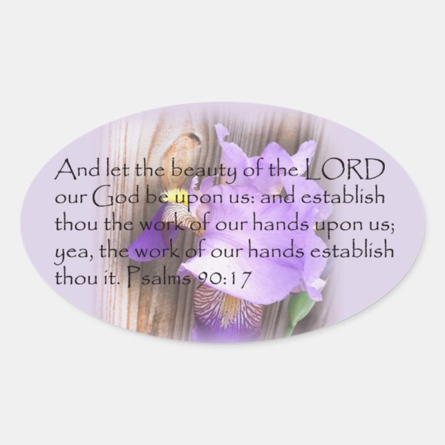 Sticker Ovale Psaume 90:17 KJV Bible (Devant)